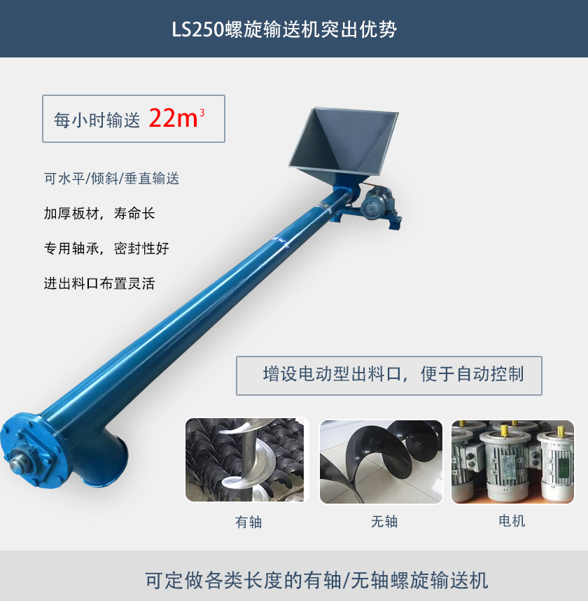 LS250螺旋输送机突出优势