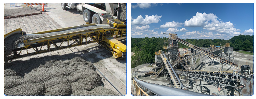 混凝土皮带输送机现场图片