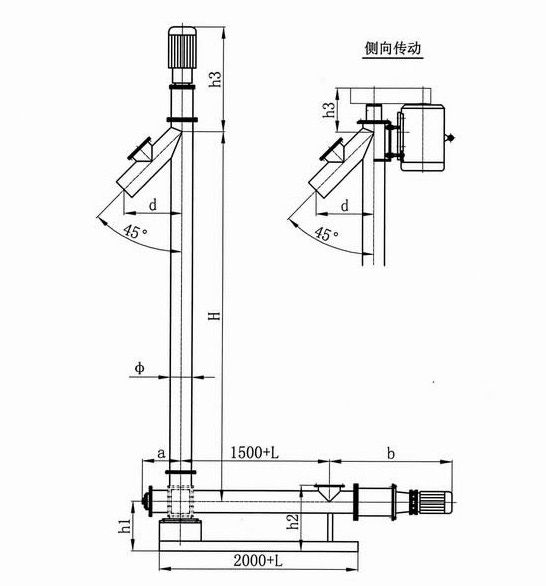 立式螺旋给料机结构