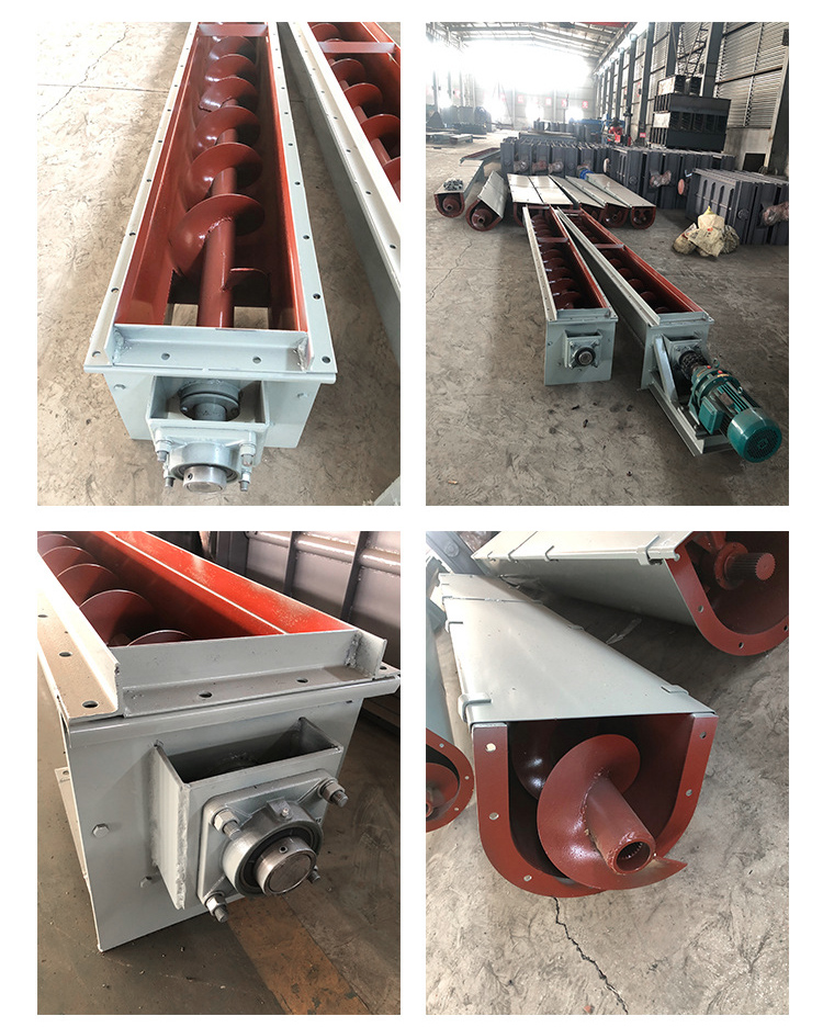 U型螺旋输送机细节展示，采用不锈钢材质，输送稳定